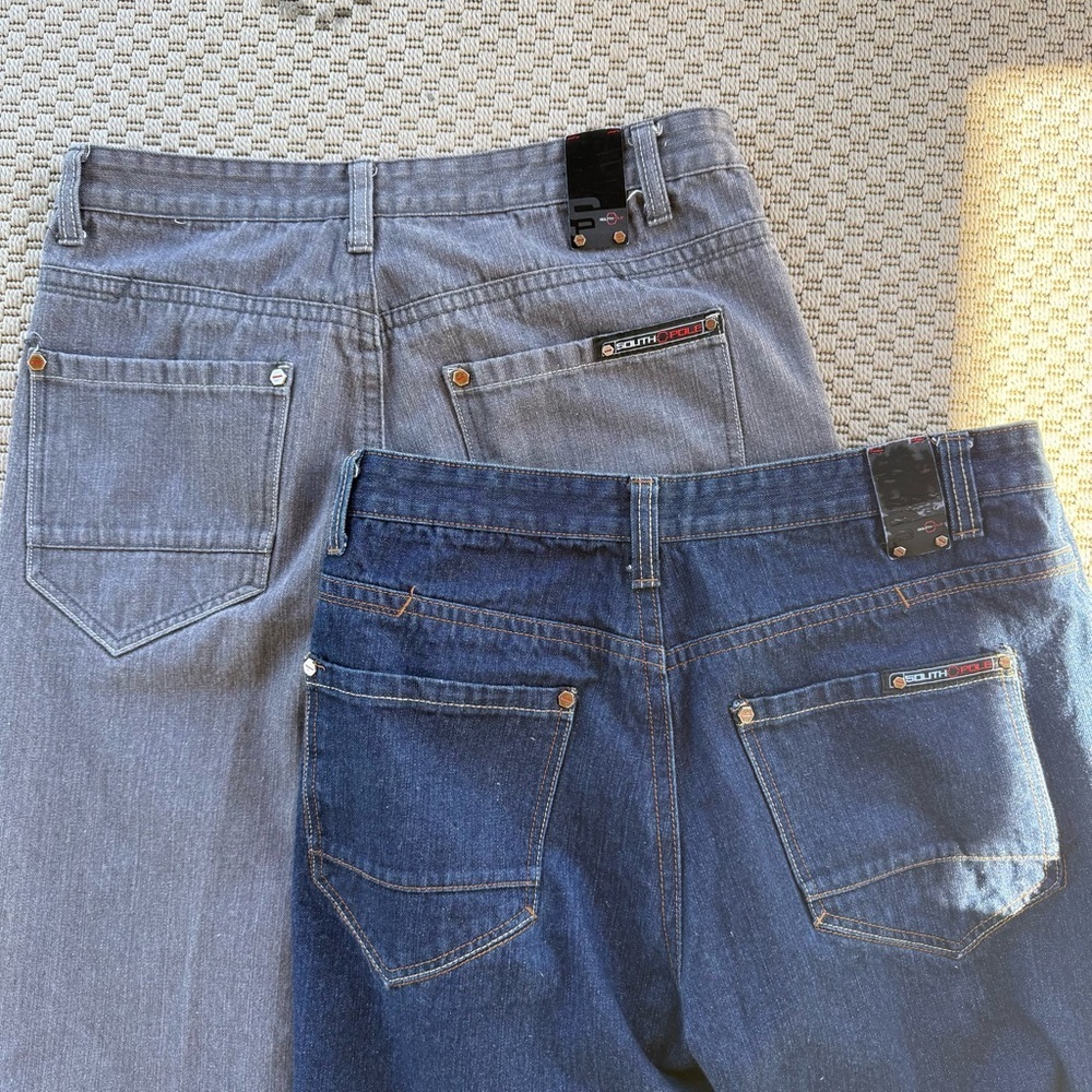 vintage 2000s southpole nut button baggy jeans pants bundle